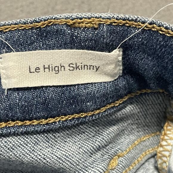 Frame Le High Skinny Jeans Womens 26 Distressed Raw Hem Liverpool Denim Pants - Picture 6 of 12